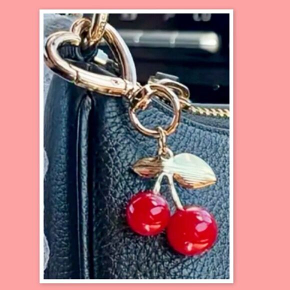 Cherry-Shaped Heart Clip Keychain or Bag Charm - Picture 2 of 2